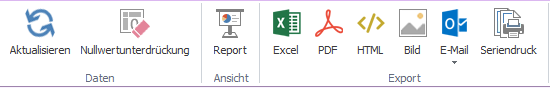 Reporting ,Ribbon Vorschau